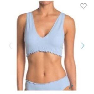 Tommy Hilfiger Womens Top Blue L Seamless Triangle Bralette Pullover